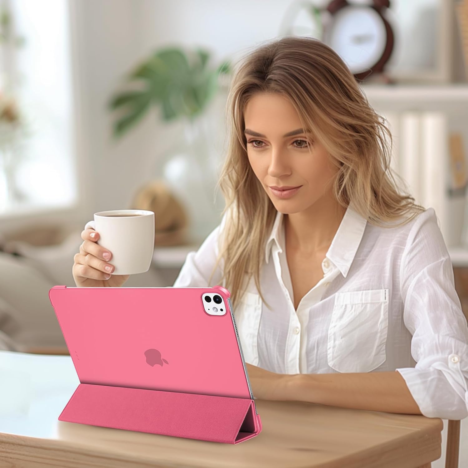 Thumbnail 2 de ProCase Hülle für iPad Pro 13 Zoll M5/M4 (2025/2024) – Dünn, transluzente Rückhülle, Melone Rosa