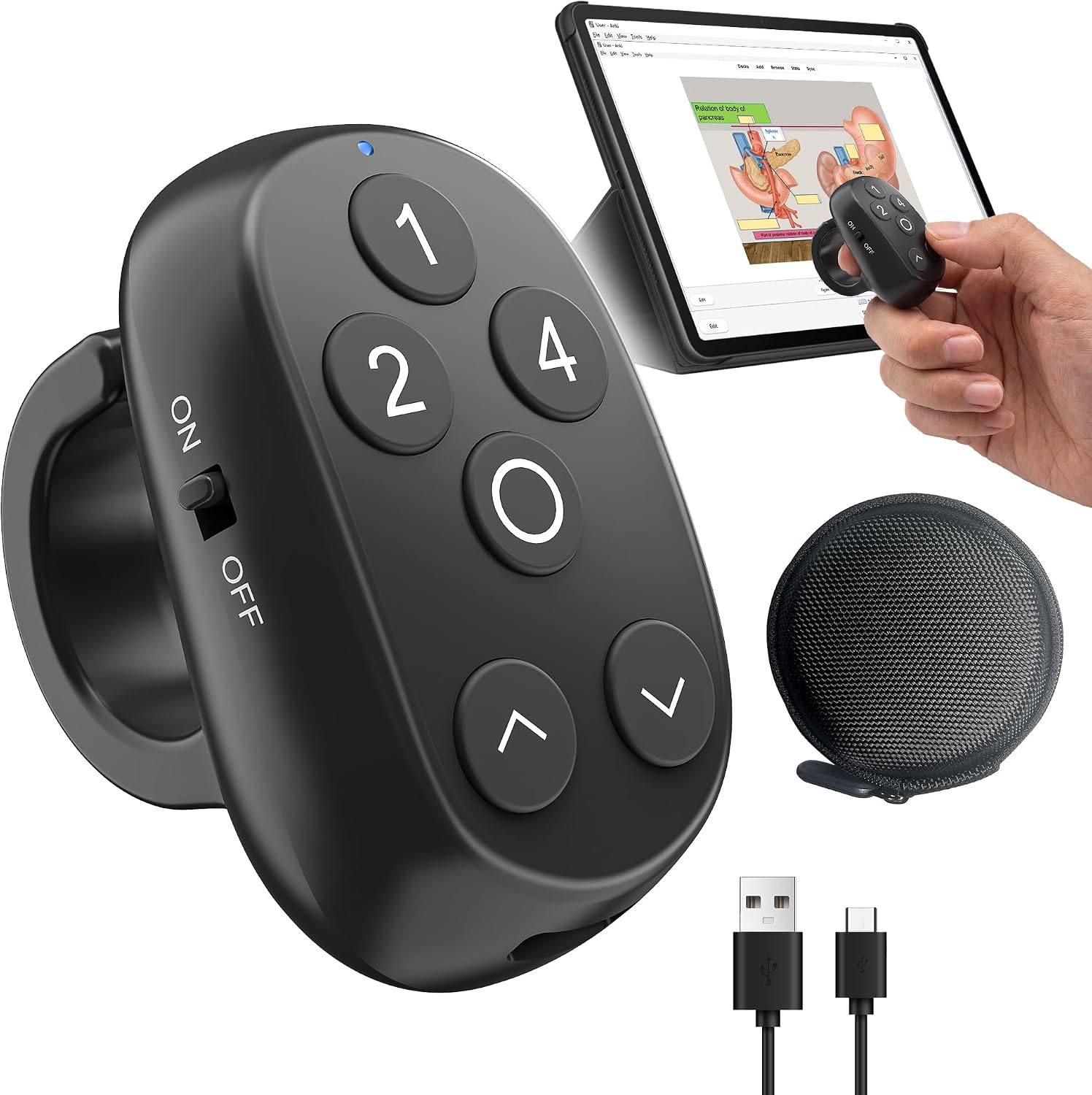 Detalle de BBSDA Anki remote clicker ring, 6-button