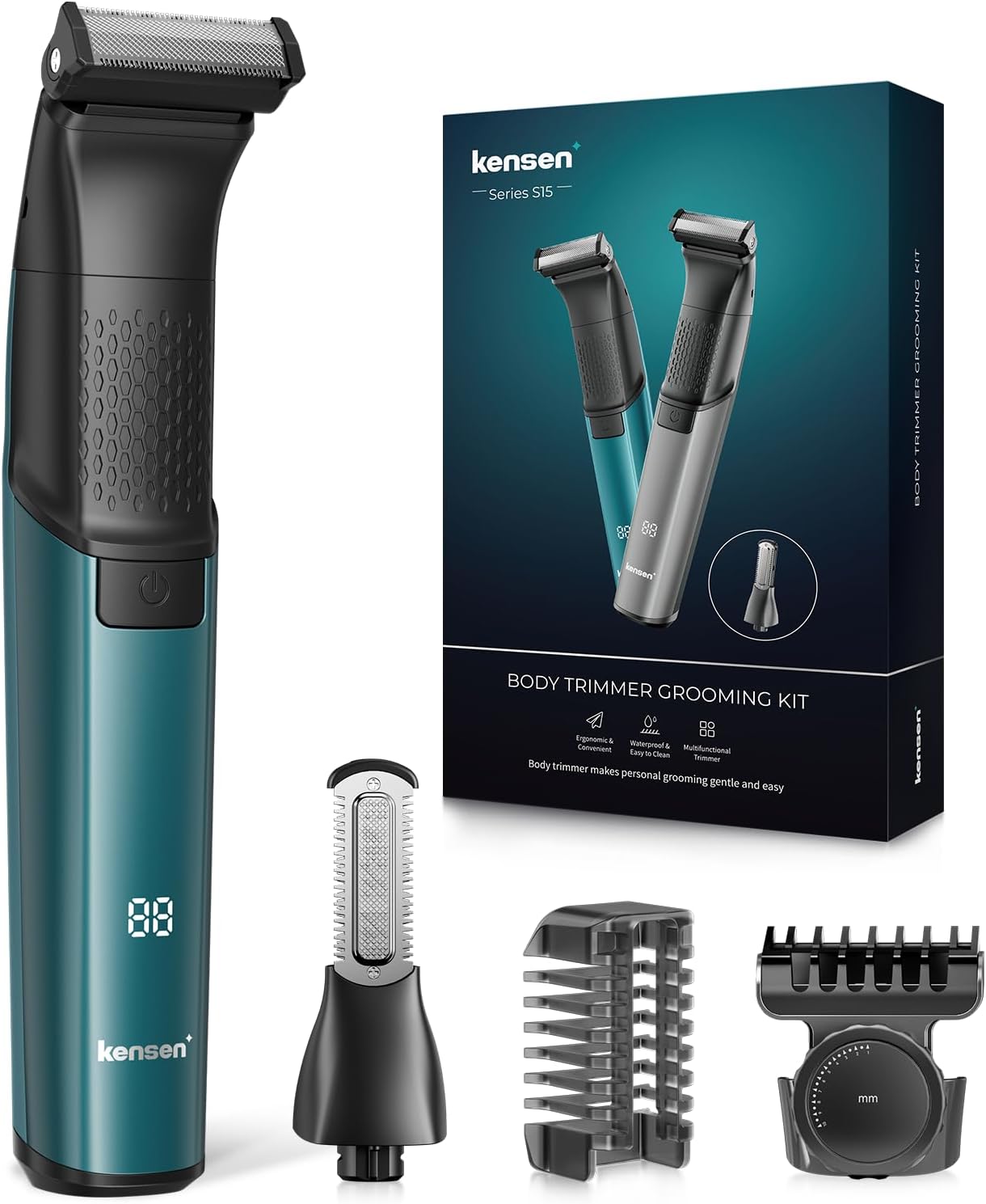 Detalle de kensen Rasoio elettrico corpo uomo 100 minuti, regolabile 1–10 mm 🪒
