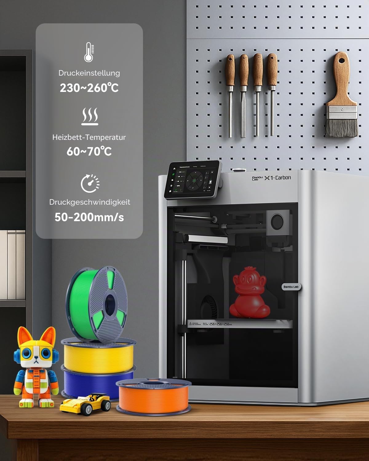 Detalle de SUNLU PETG Filament 1.75 mm, 1000 g, Schwarz – robustes PETG-Filament für langlebige 3D-Drucke