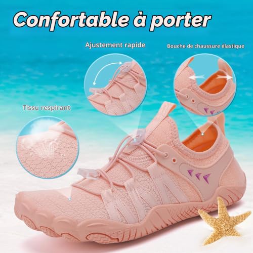 Detalle de Chaussures Aquatiques Hanani - Séchage rapide, unisexes, accessoire essentiel pour plage et activités nautiques