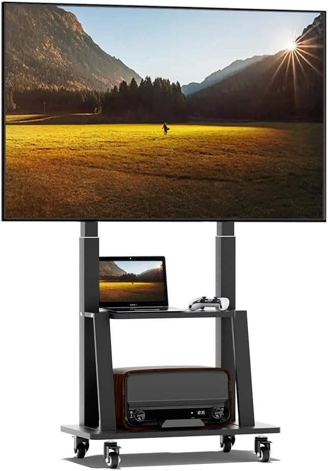 Detalle de Duiliuu Porta TV da Terra con Ruote: supporto mobile 32–75 pollici, robusto e regolabile
