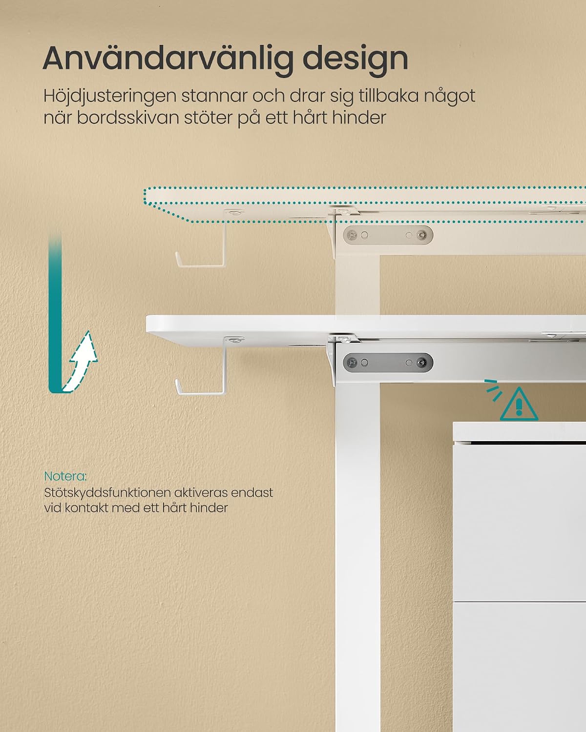 Thumbnail 5 de SONGMICS elektriskt höj- och sänkbart skrivbord 160 x 170 cm
