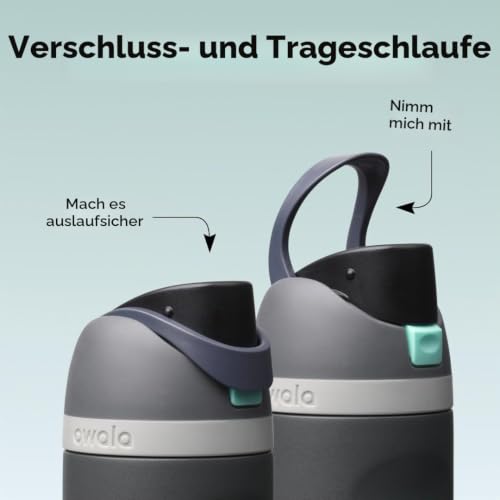 Detalle de Owala FreeSip Isolierte Edelstahl-Trinkflasche, 710 ml – Foggy Tide