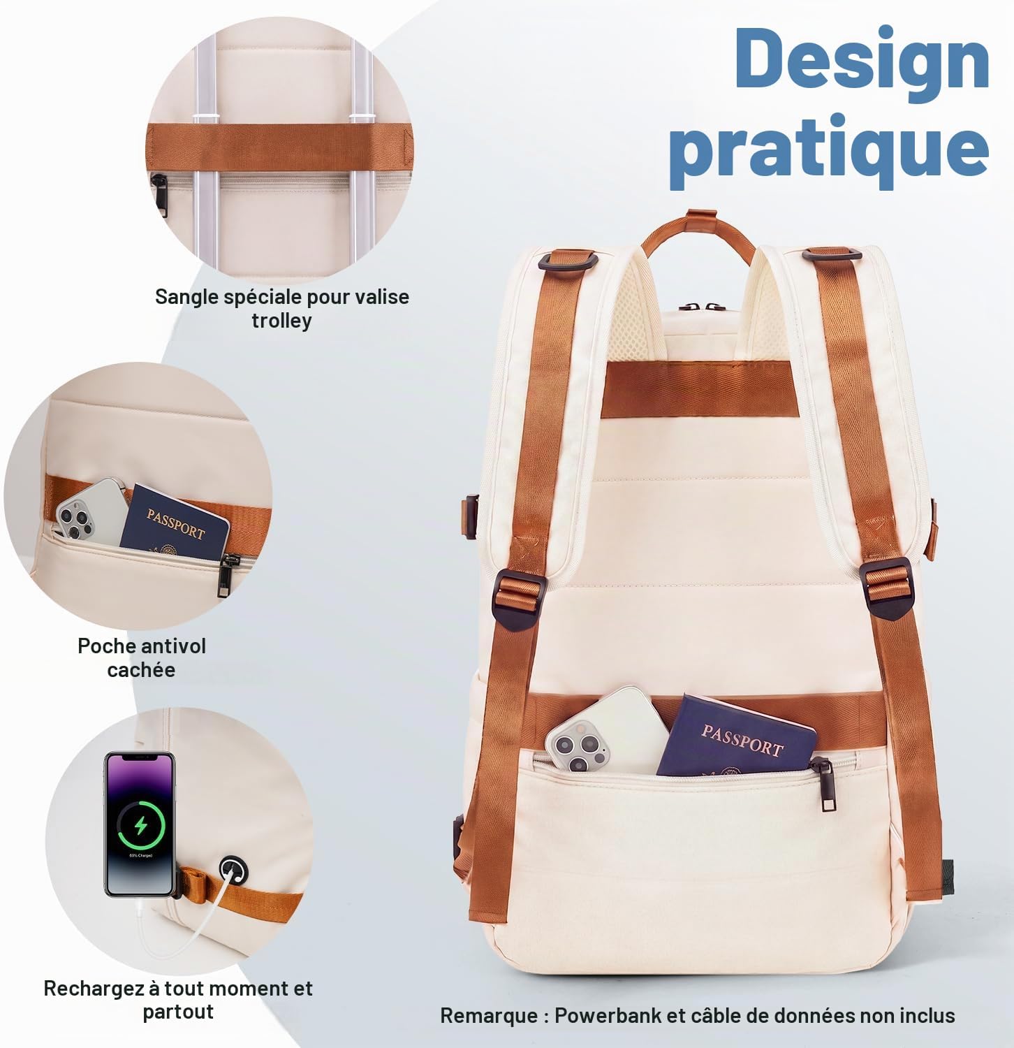 Detalle 1 de COOLIFE BE135 reisrugzak 24 l van nylon met laptopvak tot 15 inch