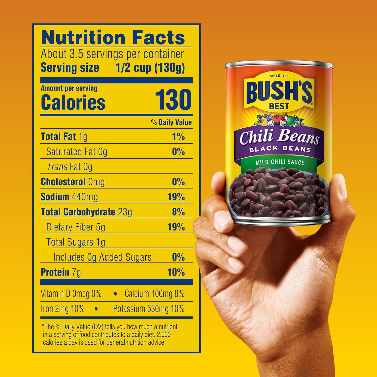 Thumbnail 1 de Bush's Best 01502 Mild Chili Black Beans, 15.5 oz Cans, Pack of 12