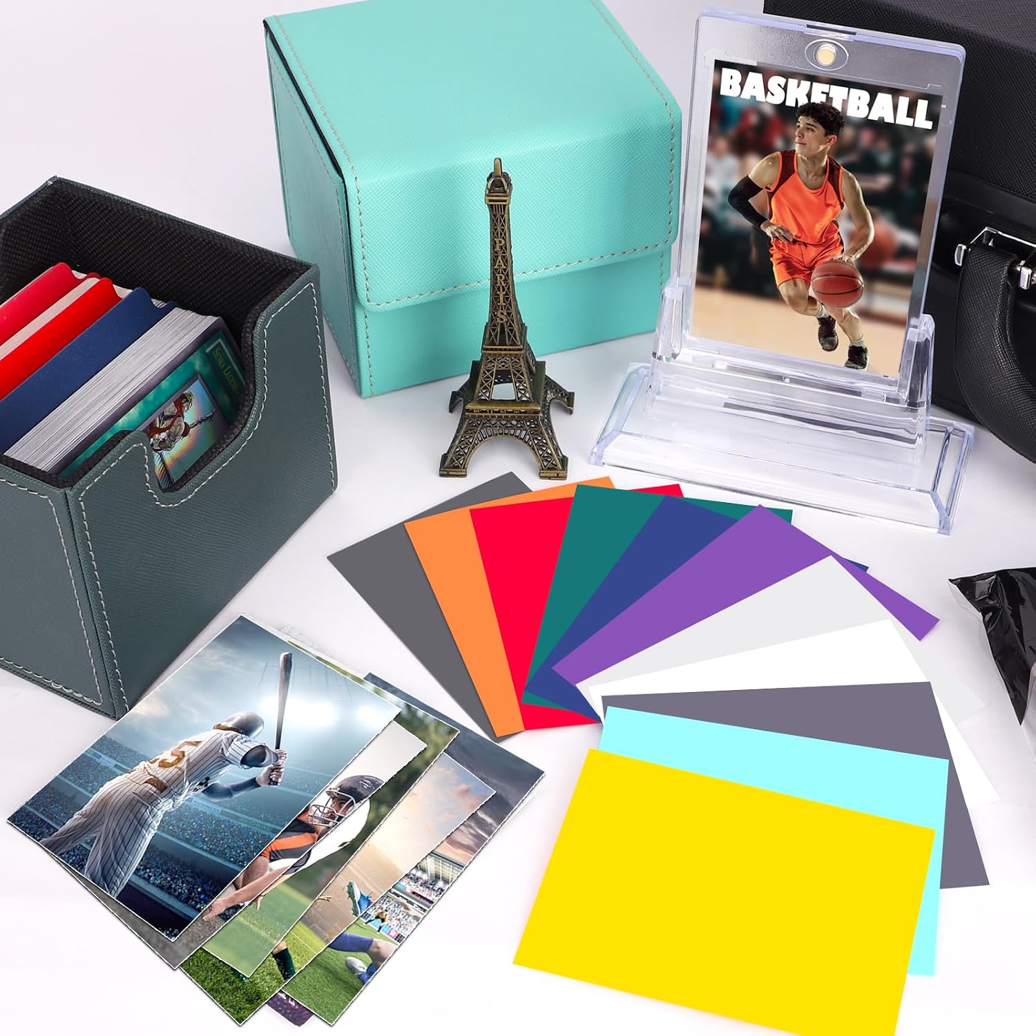 Detalle de 1000er-Pack Toploader Kartenhüllen – 66 × 91 mm, 10 Farben, matte Innen-/glänzende Außenseite