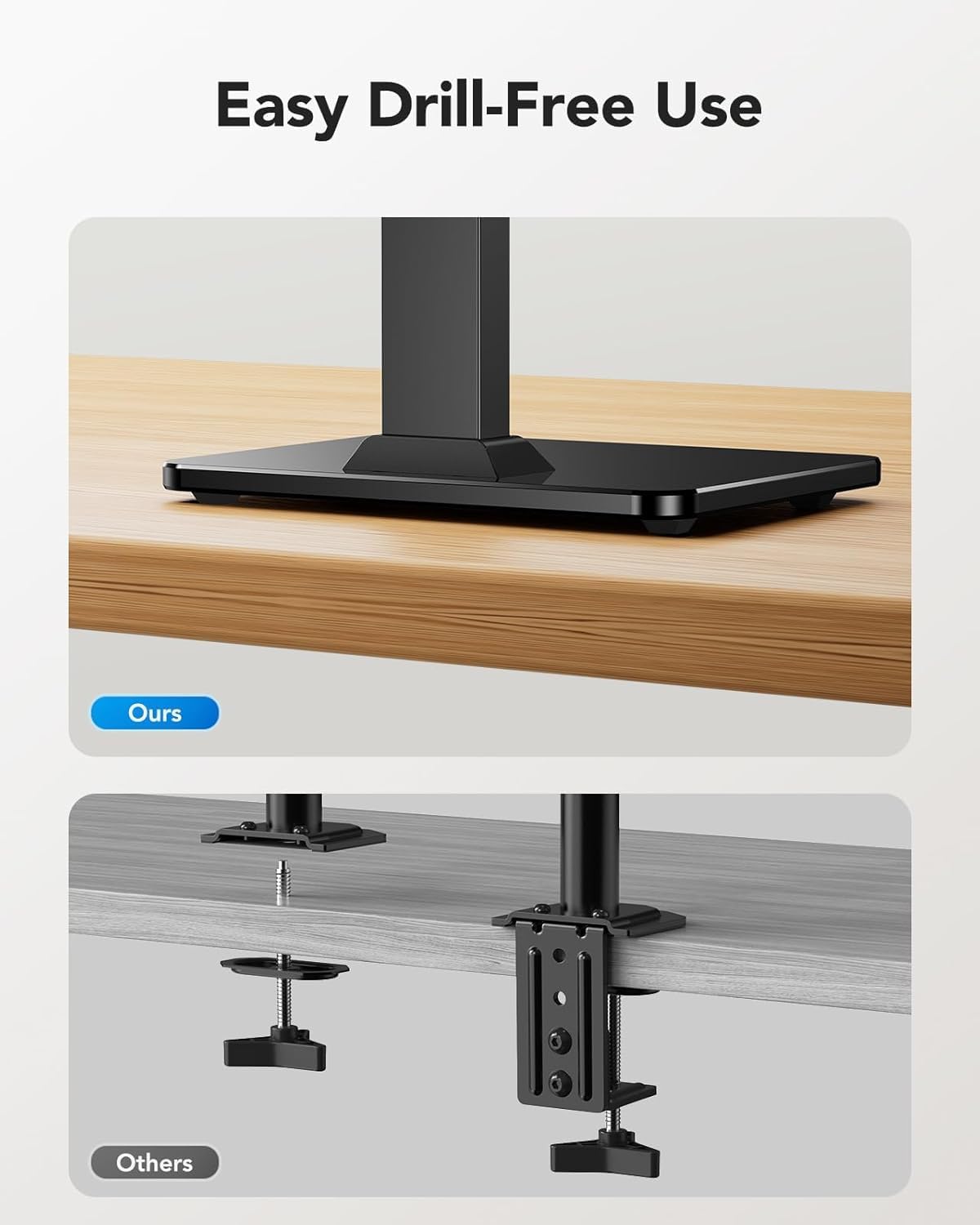 Detalle de HUANUO Supporto Monitor Scrivania: Braccio VESA indipendente per schermi 13–34", fino a 20 kg