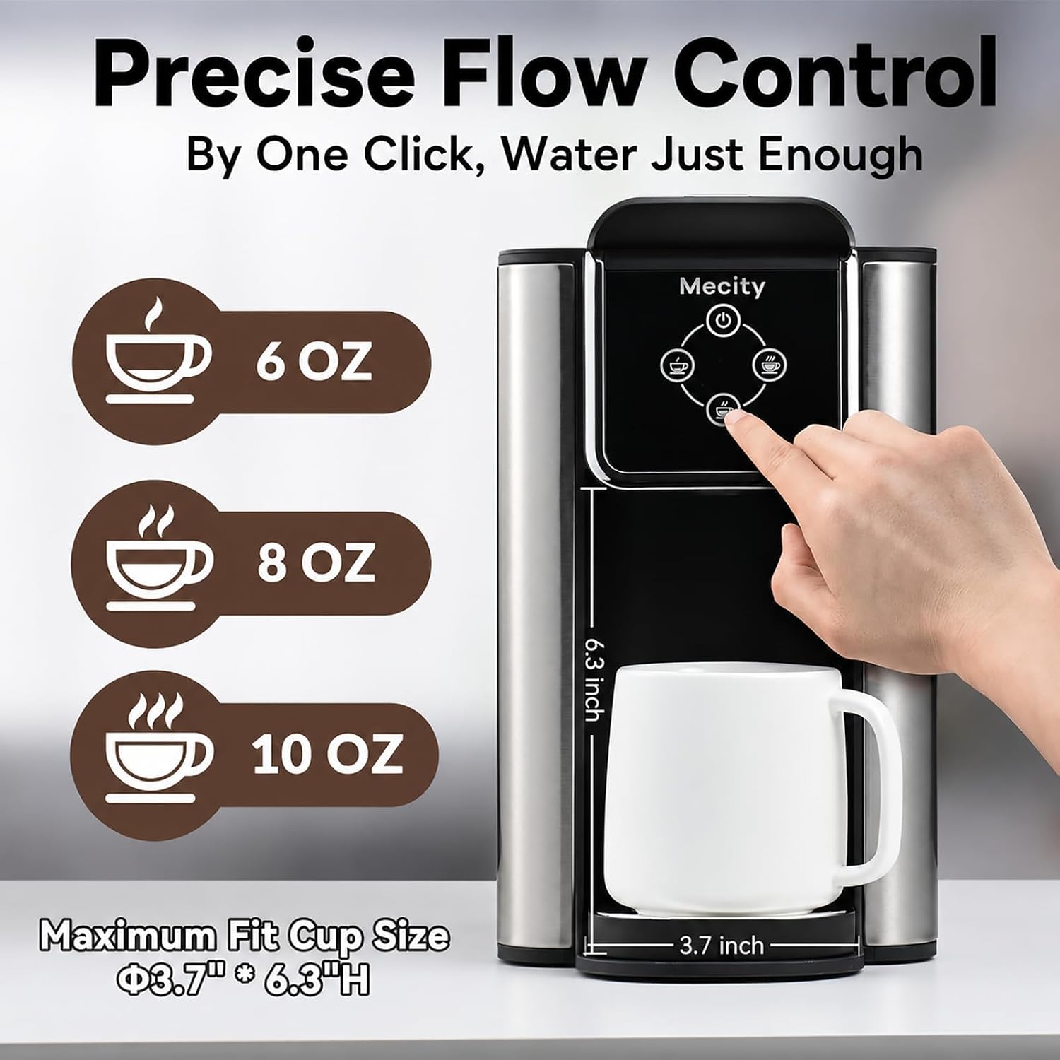 Detalle de Mecity 3-in-1 Single Serve Coffee Maker (K-Cup Compatible) with Tea Maker & Instant Pot Mode