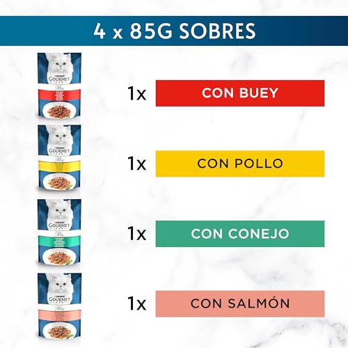 Detalle 2 de GOURMET Perle Mini Filetes 48 sobres para gato 🐱