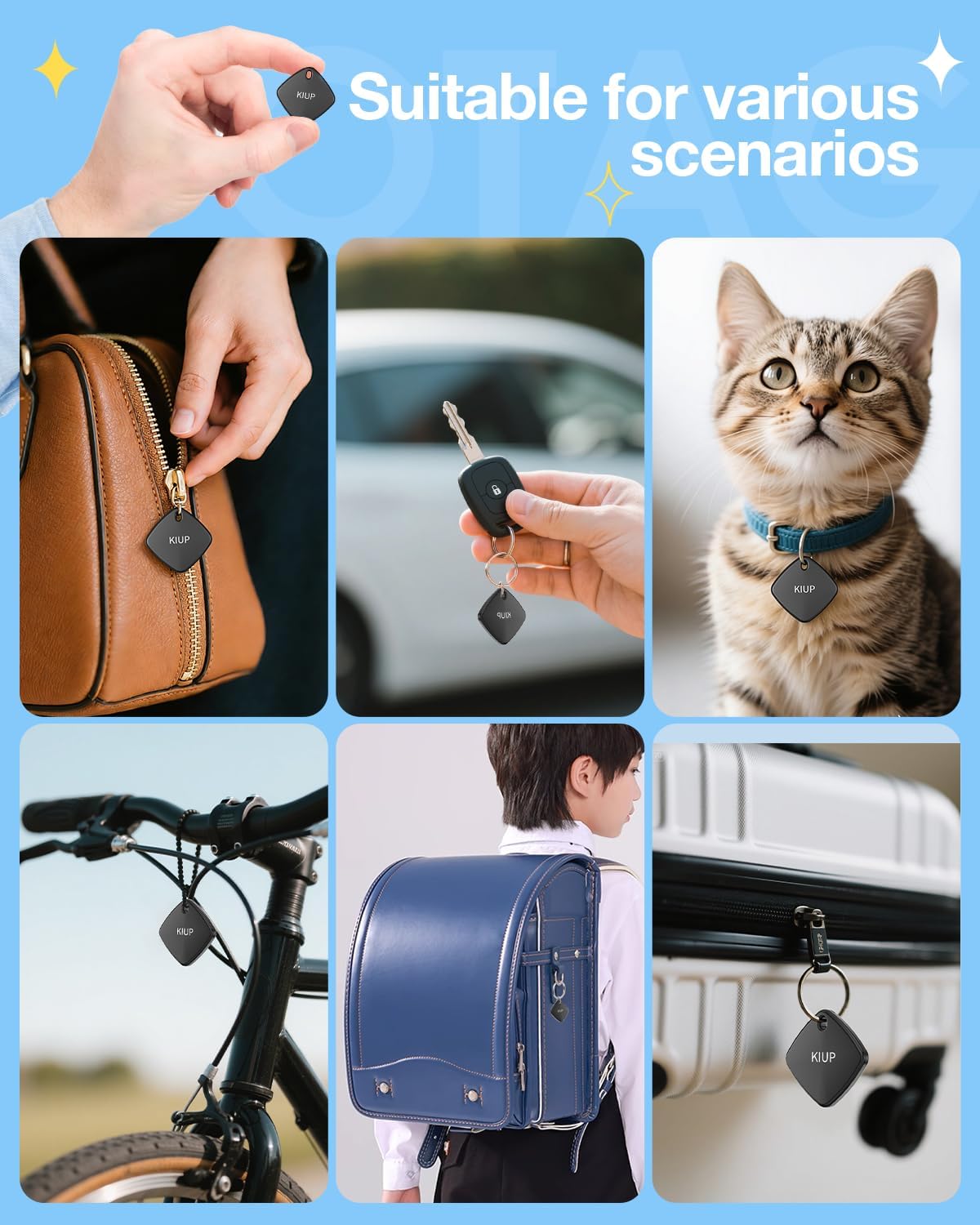 Thumbnail 6 de Air Tags for Android (4-Pack) with 2-Year Battery Life, IP65 Waterproof Luggage Tracker