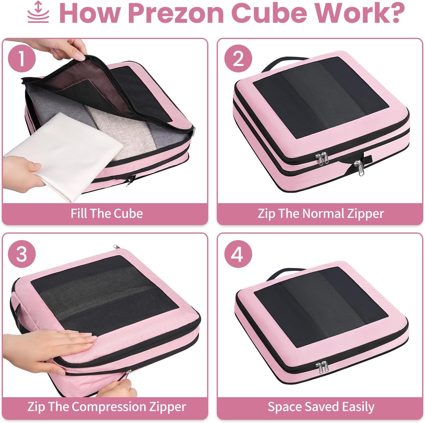 Thumbnail 3 de Prezon Compression Packing Cubes for Travel — Lightweight, Durable Luggage Organizers