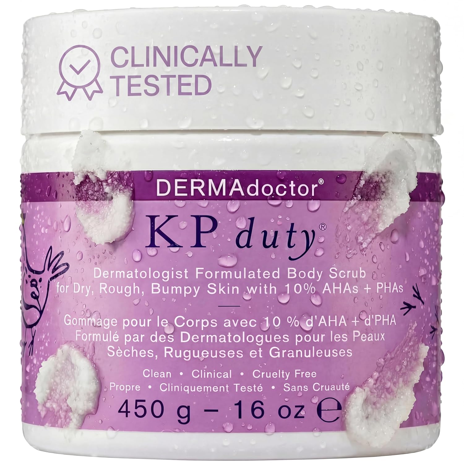 Detalle de DERMAdoctor KP Bump Eraser Body Scrub with 10% AHAs + PHAs (Glycolic & Lactic acids) — 16 fl oz