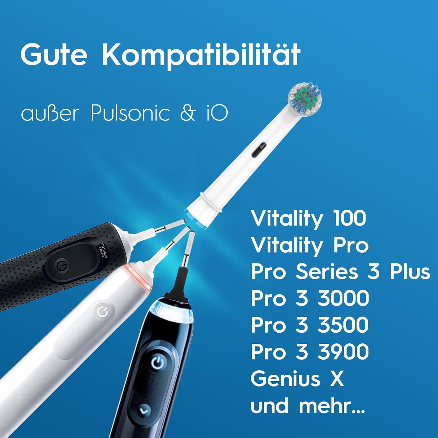 Detalle 2 de HSYTEK 8er Aufsteckbürsten kompatibel mit Oral-B – Pro 2, Genius X, Pro 3, Vitality 100, Precision