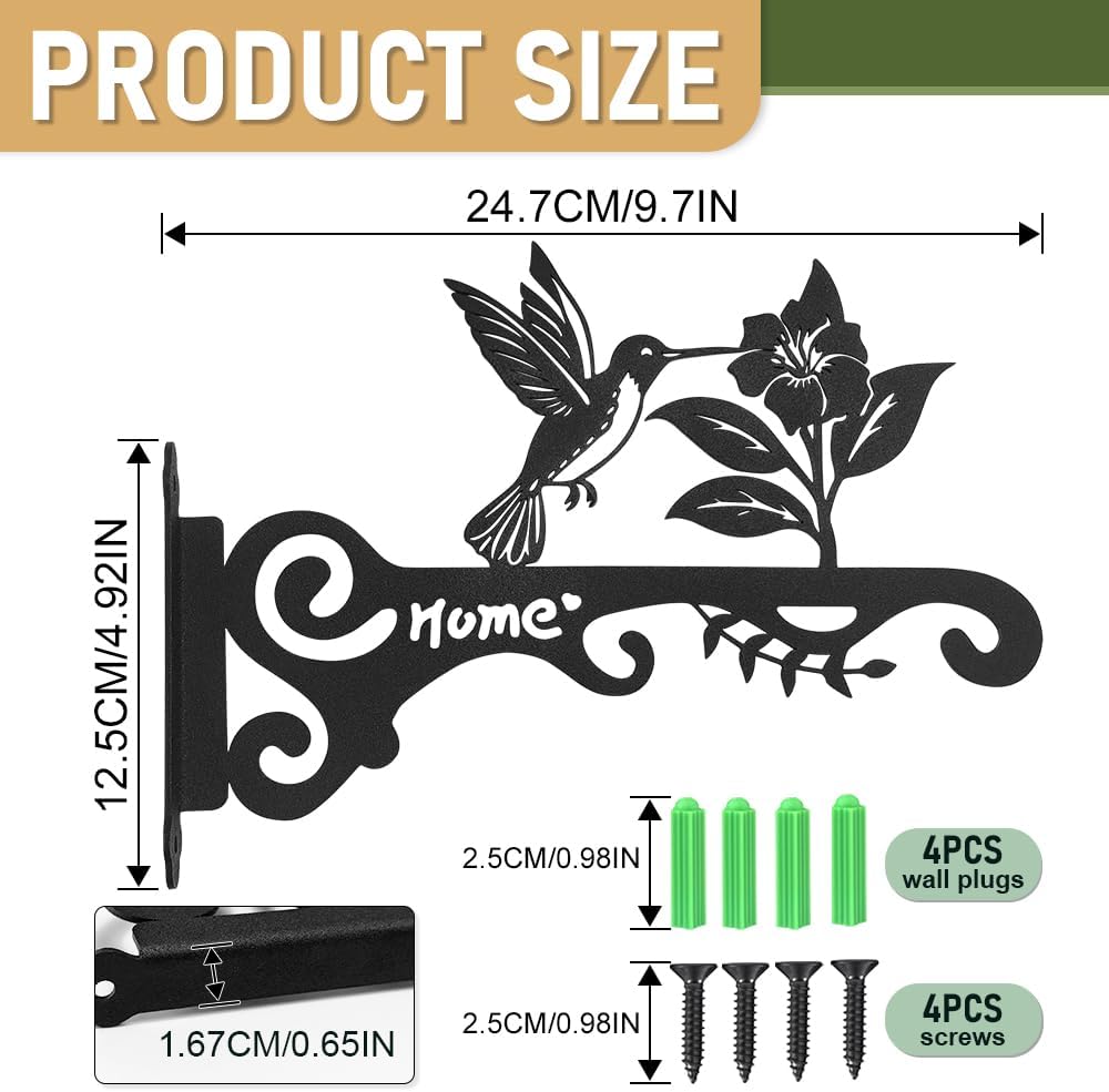 Thumbnail 2 de MIVITOOM 2 Pack Hanging Basket Brackets: Easy Outdoor Wall Mounts for Lanterns, Baskets and More