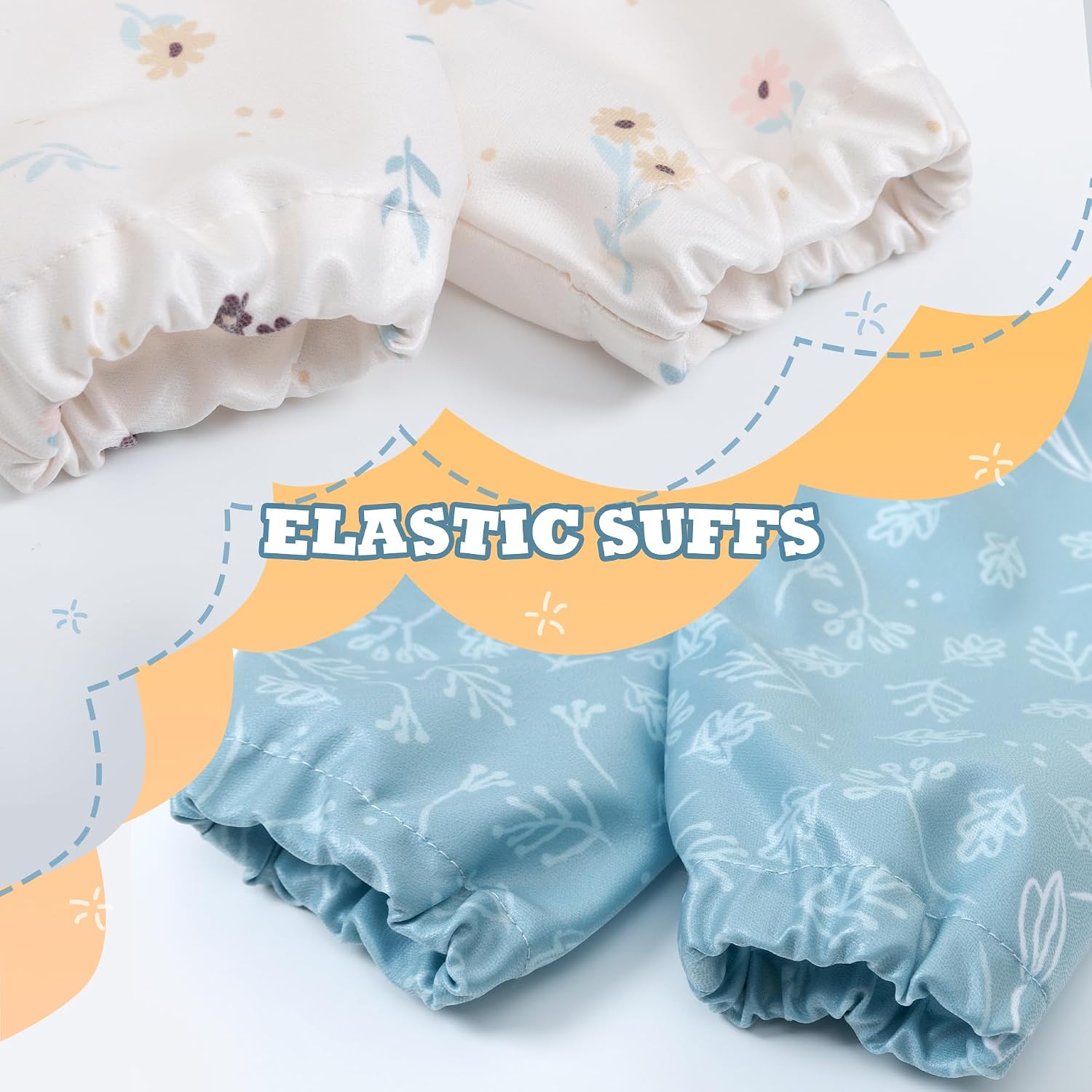 Detalle de Little Dimsum Long Sleeves Toddler Weaning Bibs – Sleeved Waterproof Feeding Coverall Set