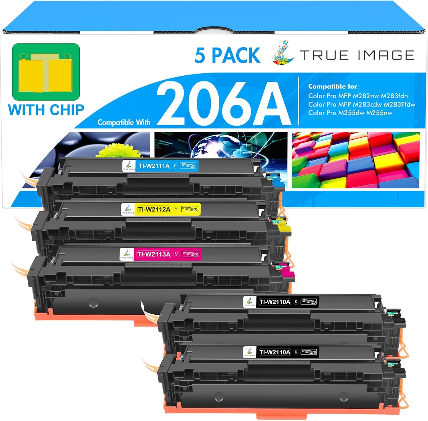Detalle de TRUE IMAGE 206A toner cartridges, 5-pack