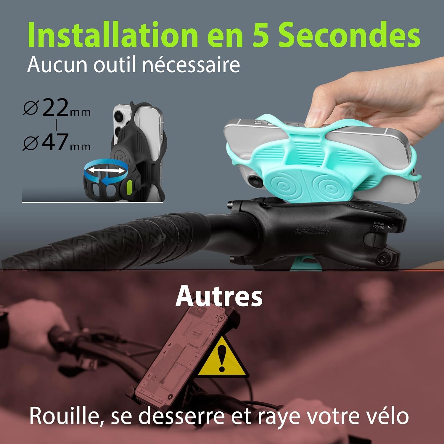 Detalle 2 de BONE Bike Tie 5 Pro Support téléphone vélo 5,8–7,2"