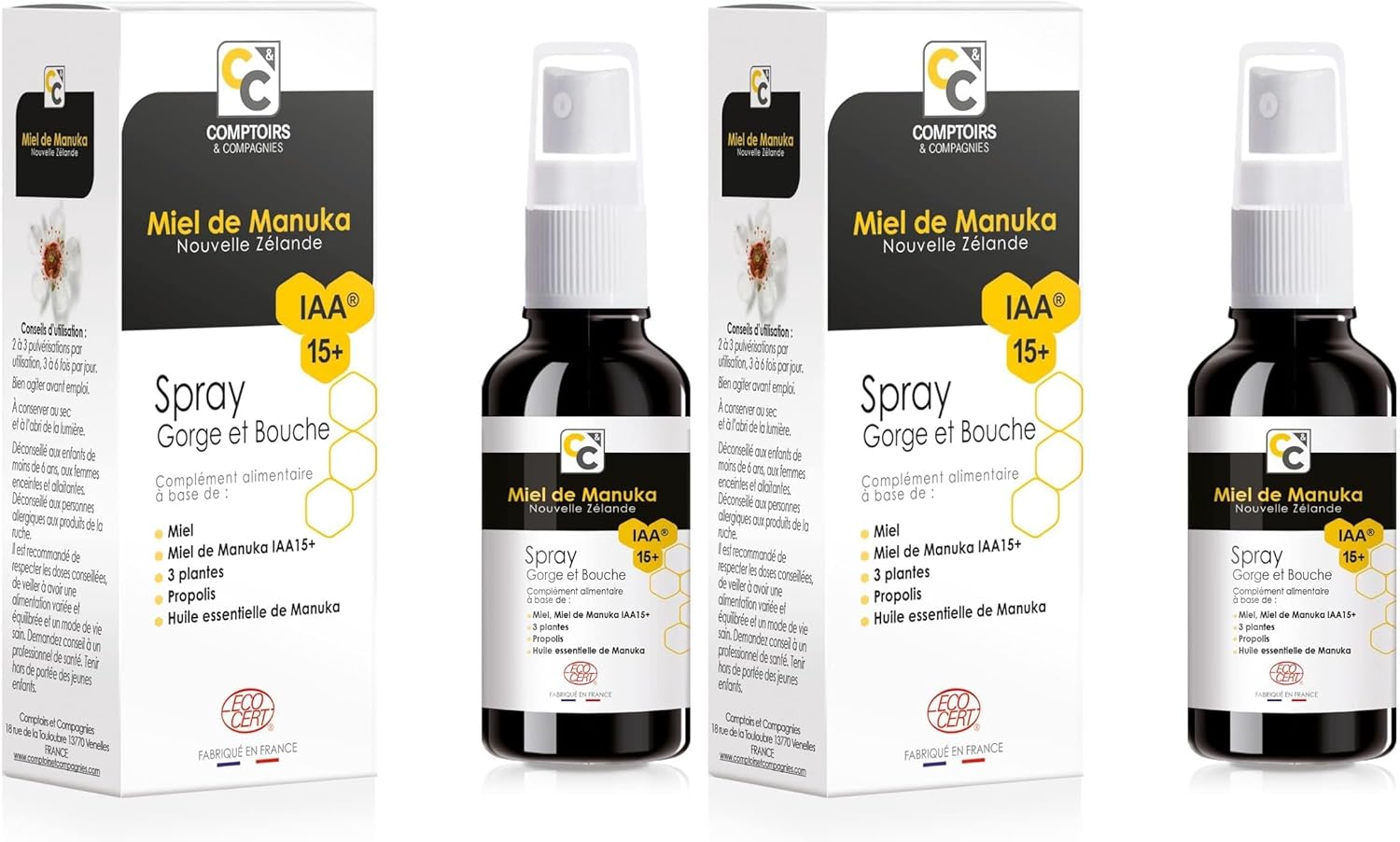 Thumbnail 3 de Comptoirs et Compagnies Bio-Mundspray mit Manuka Honig IAA15+ (MGO 300) – Bio-Hals- und Mundspray