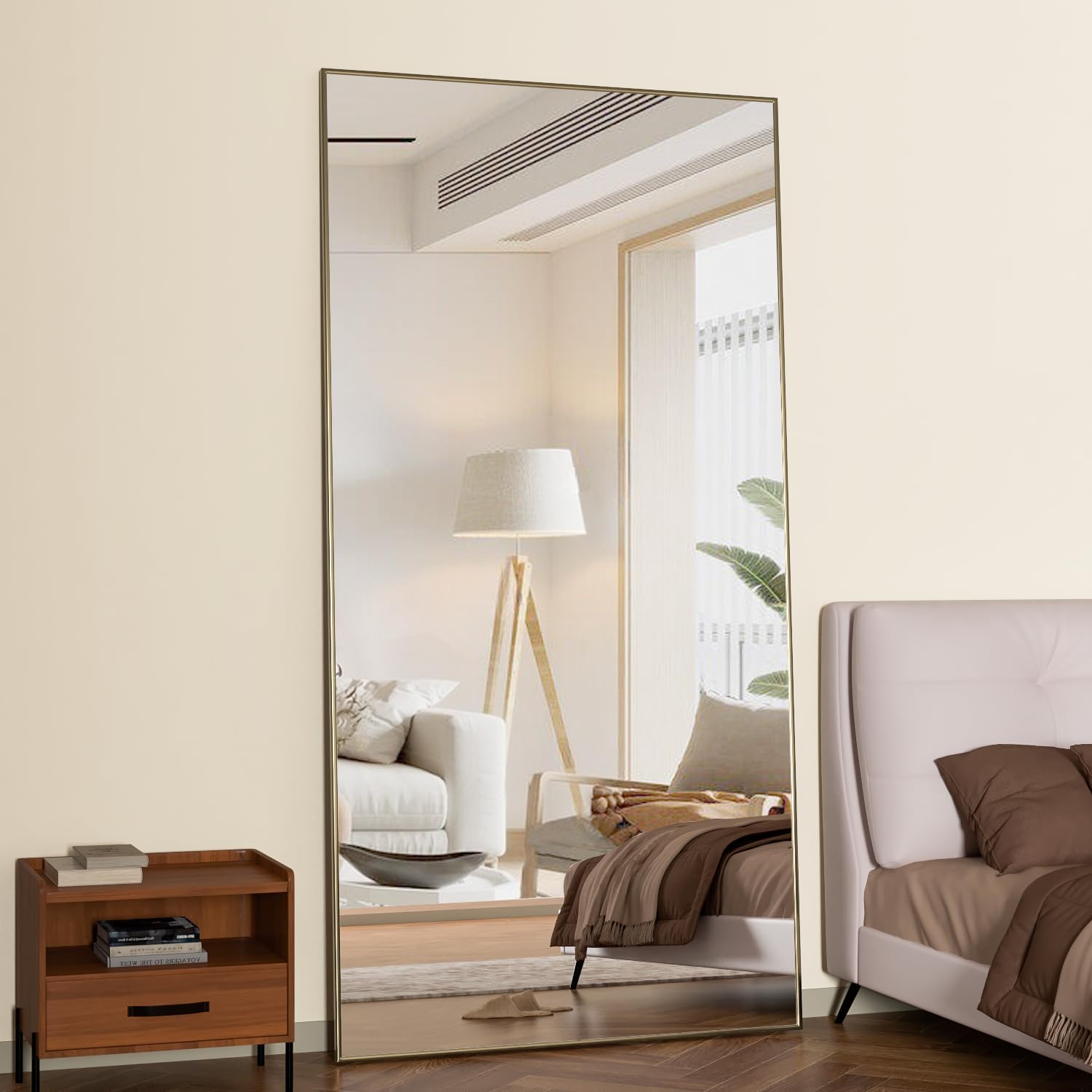 Detalle de CASSILANDO Alloy Full Mir-7132-Gold staande spiegel 180 x 80 cm, goud