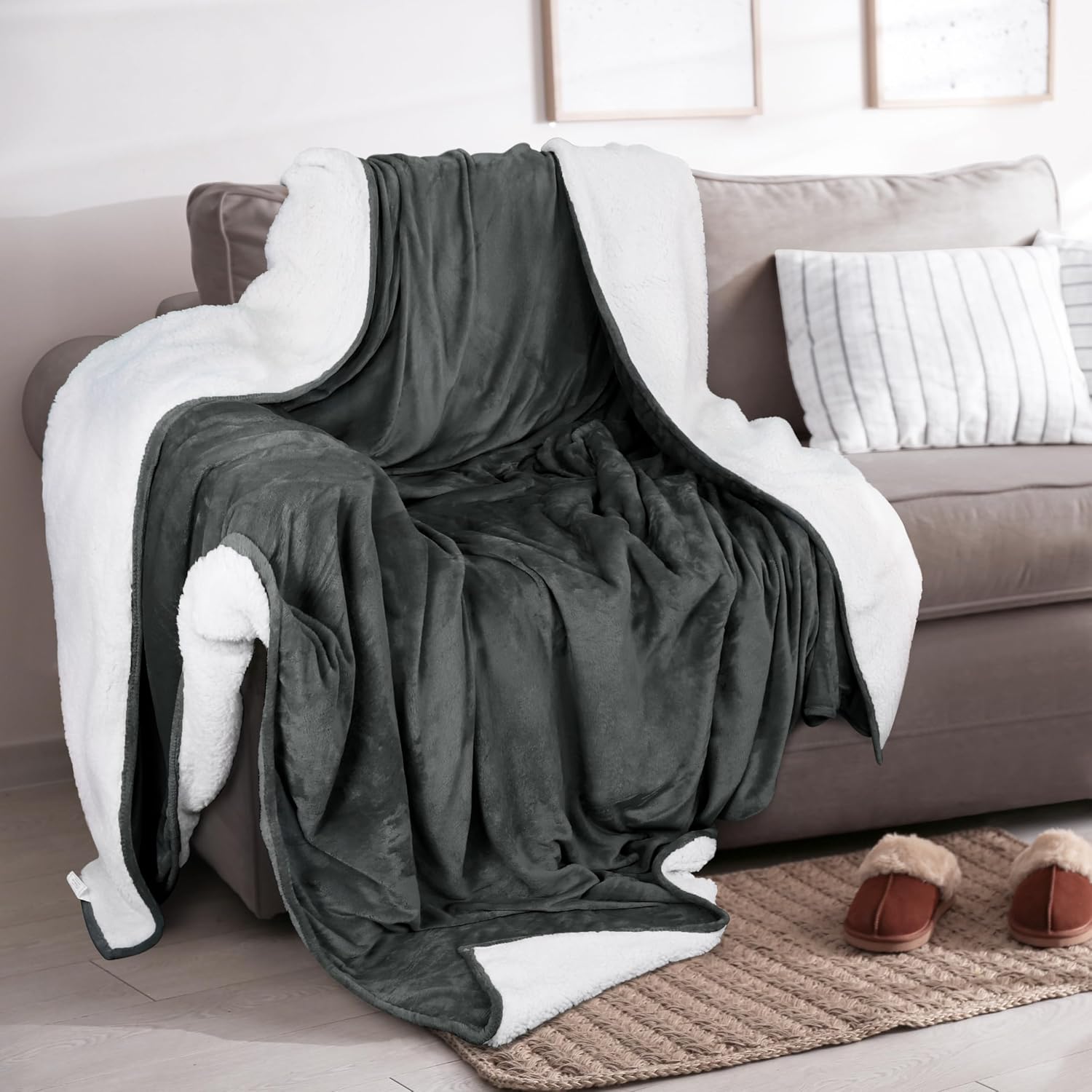 Thumbnail 3 de Utopia Bedding Manta Sherpa reversible 228x228