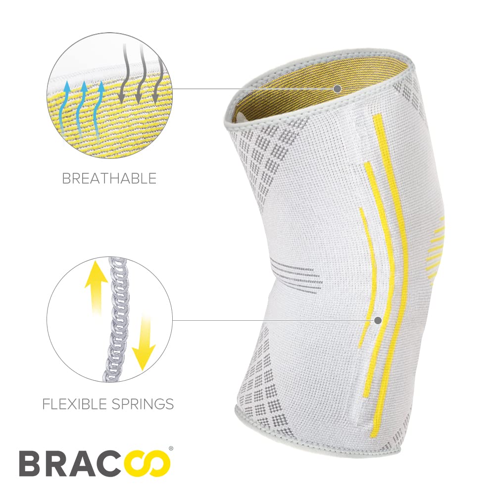 Thumbnail 2 de Bracoo genouillères de compression KE92 (Gris, S) — lot de 2 avec renforts latéraux
