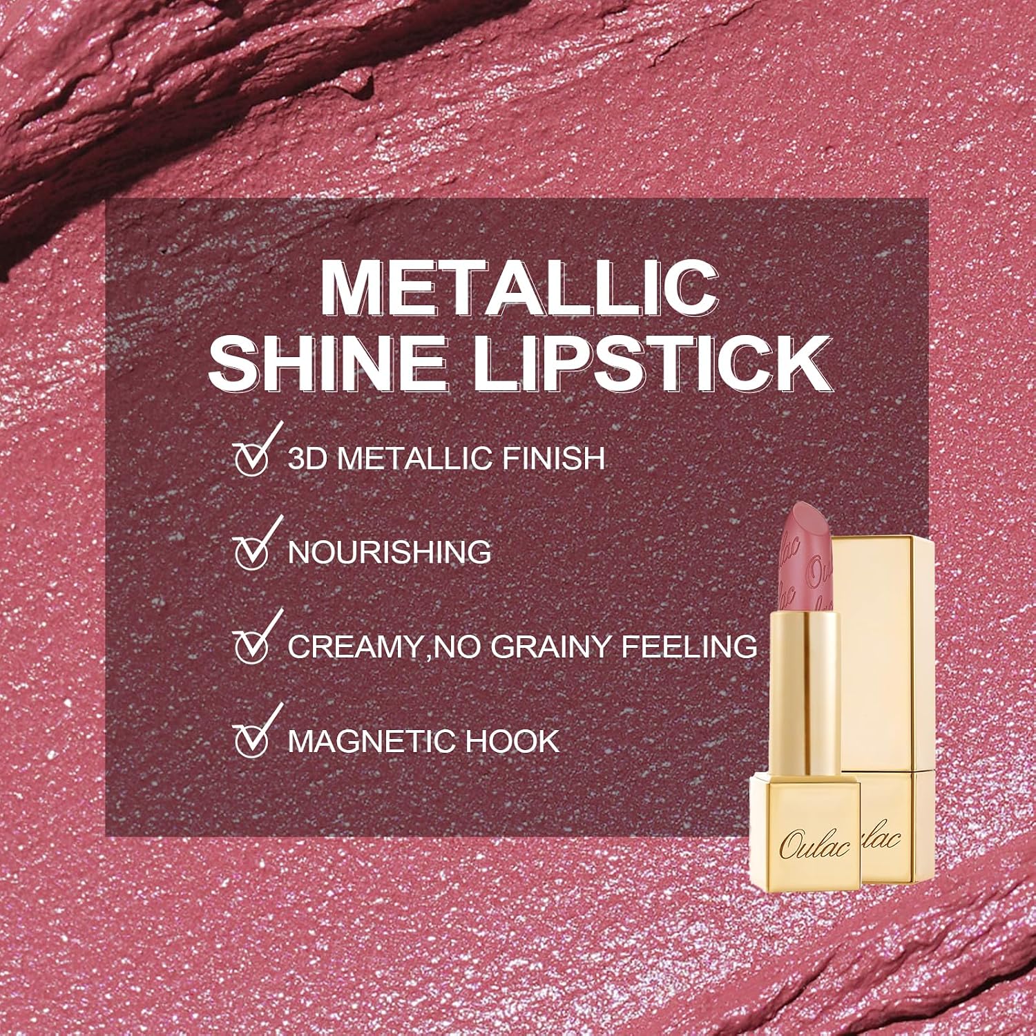 Thumbnail 3 de OULAC Rossetto opaco metallico 4,3 g Mauve Babe