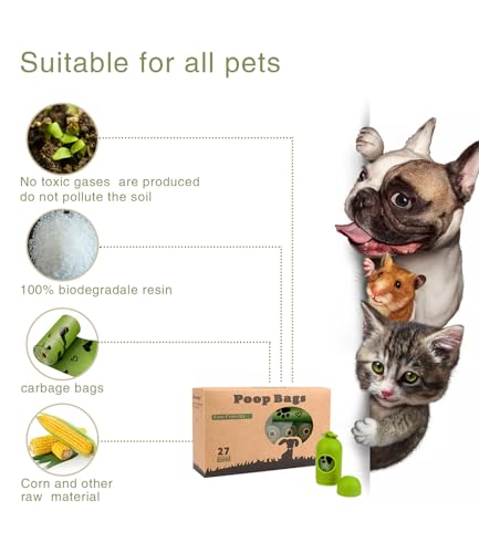 Detalle de Yingdelai Dog Poo Bags - 540 Counts Biodegradable with Adjustable Dispenser