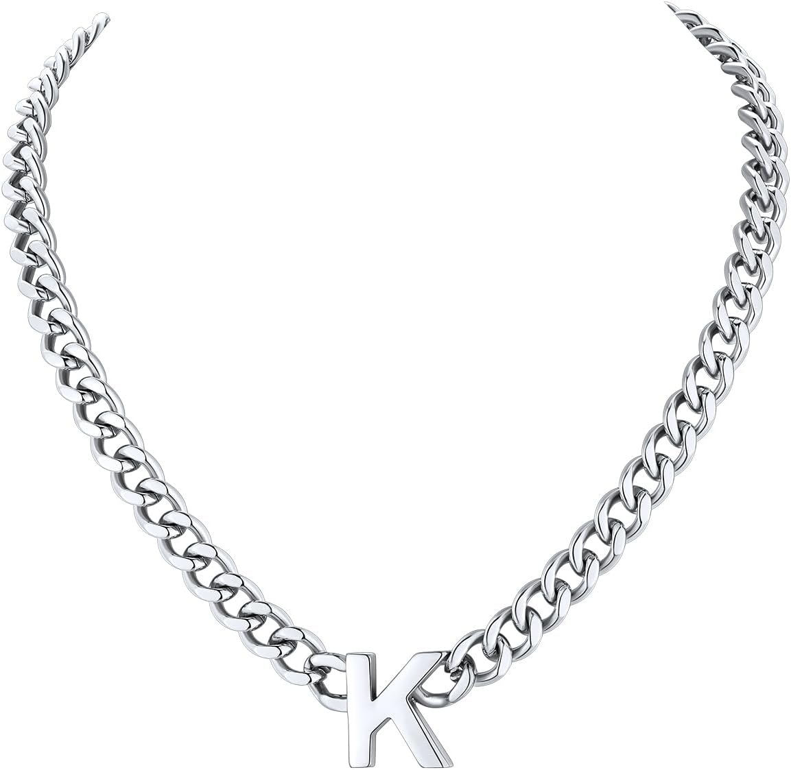 Thumbnail 6 de Richsteel Initial Halskette A-Z Kuban Link – Personalisierbare Edelstahl-Kette mit Initialen