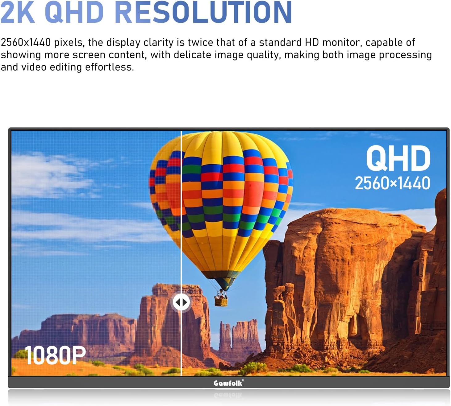Thumbnail 1 de Gawfolk 27 inch IPS 2K QHD monitor 75Hz