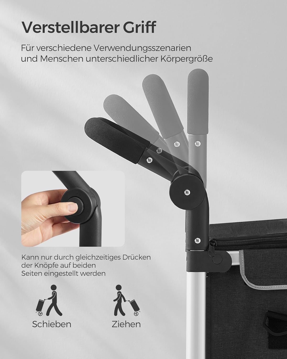 Thumbnail 6 de SONGMICS Einkaufstrolley KST03BK – Großer 35-Liter Trolley mit Kühlfach, abnehmbarer Tasche, klappbar