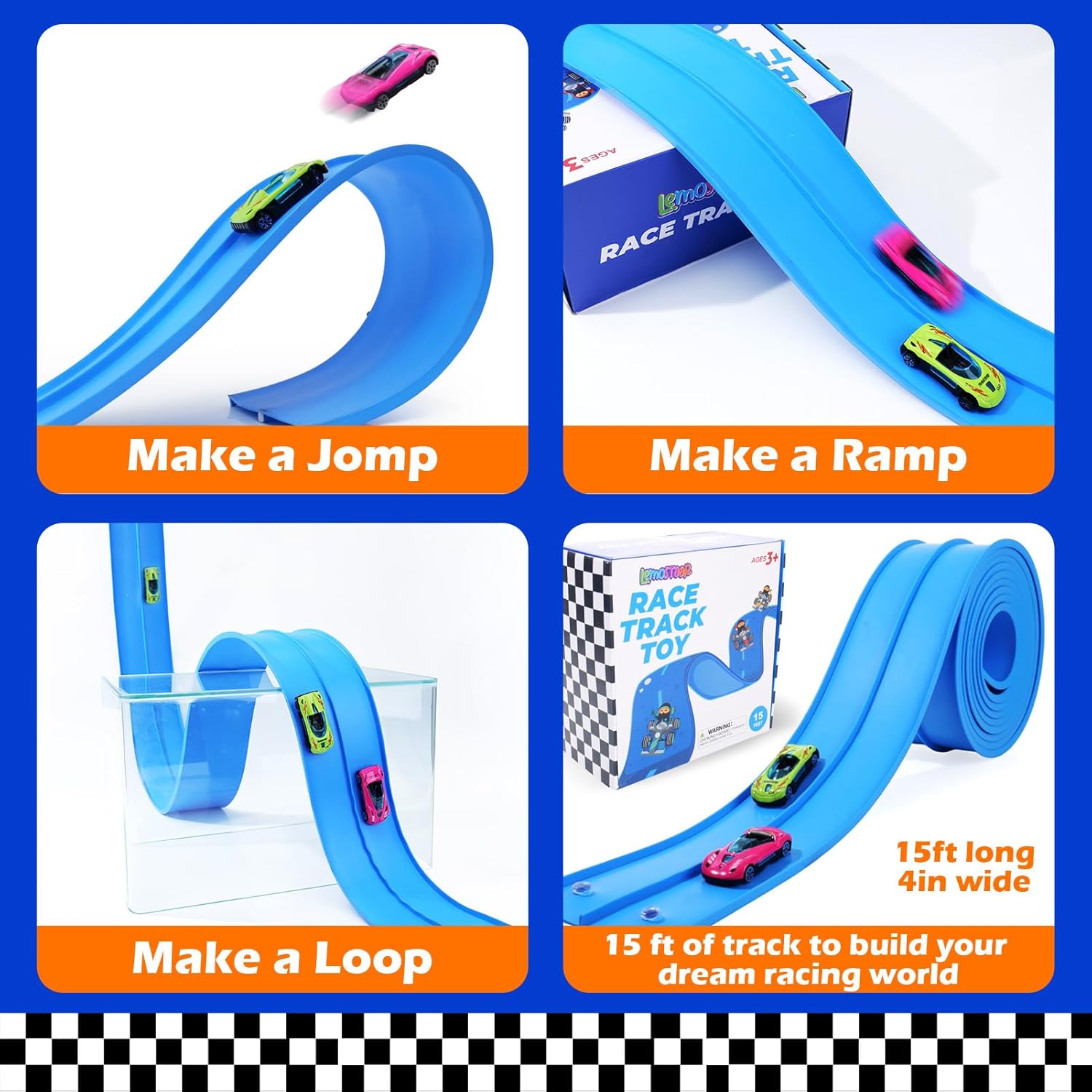 Thumbnail 2 de 15 Ft Flexible Race Track for 1/64 Cars