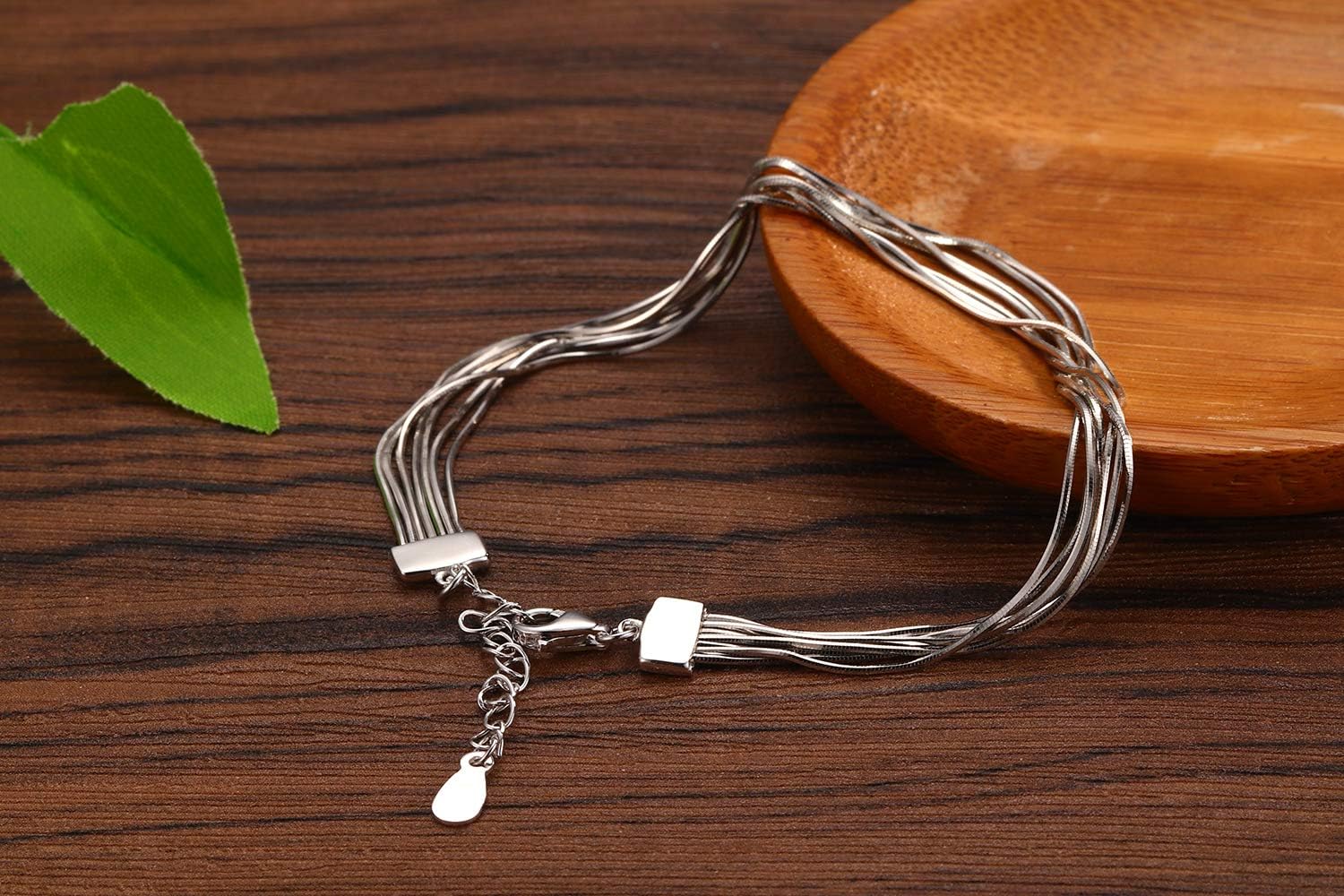 Thumbnail 1 de SLUYNZ 925er Sterlingsilber Schlangenarmband – verstellbares Gliederarmband für Damen