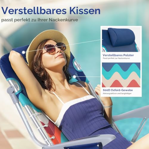 Thumbnail 2 de HIGH POINT SPORTS Strandstuhl 2er-Set mit Kühltasche – Klappstuhl für Strand