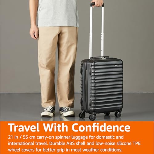 Detalle de Amazon Basics Hard Shell Cabin Suitcase (55 x 40 x 20 cm) – ABS, Scratch-Resistant & Lightweight