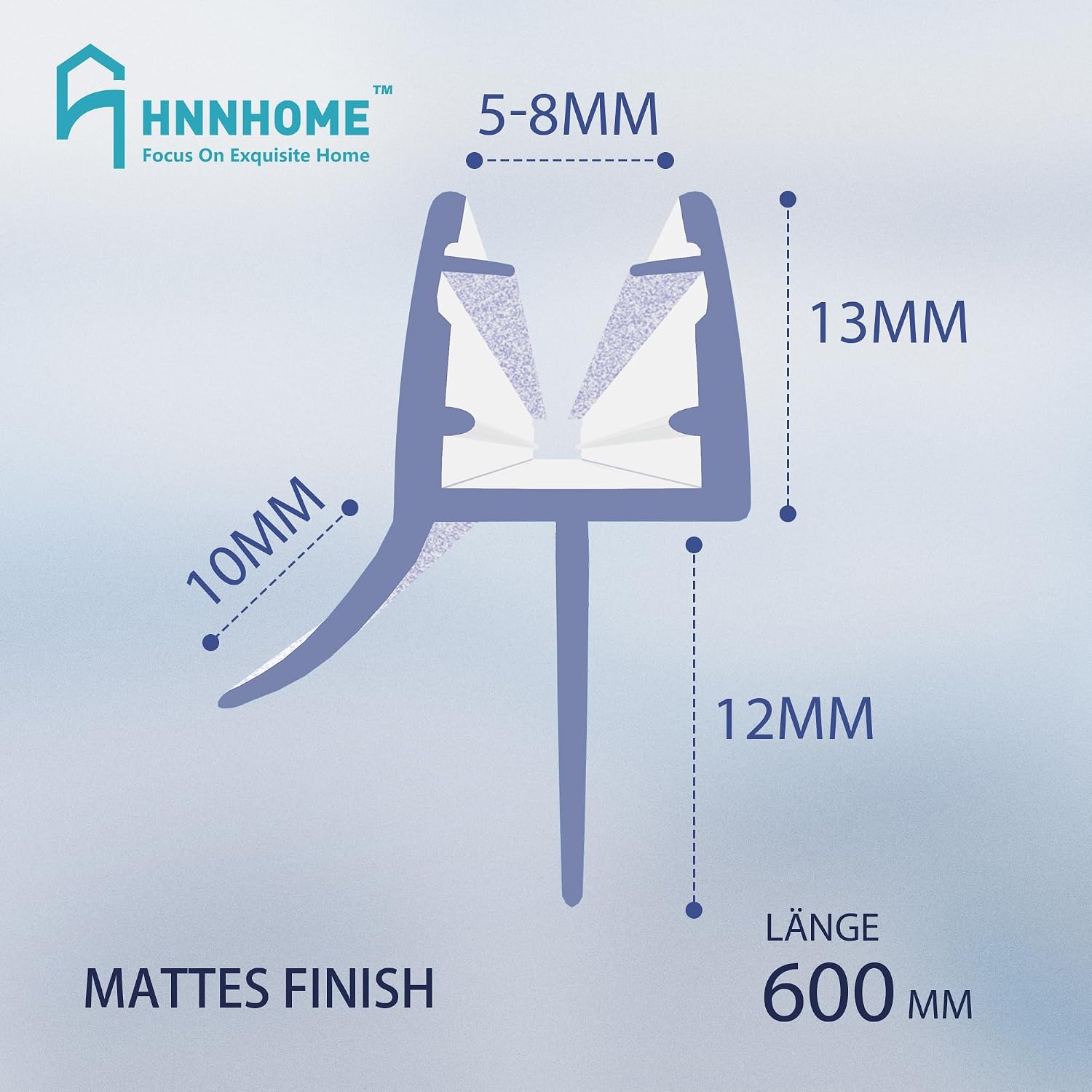 Detalle 2 de HNNHOME Duschdichtung für Glastüren (6–8 mm) – universelle Ersatzdichtung mit extra dicker Gummilippe