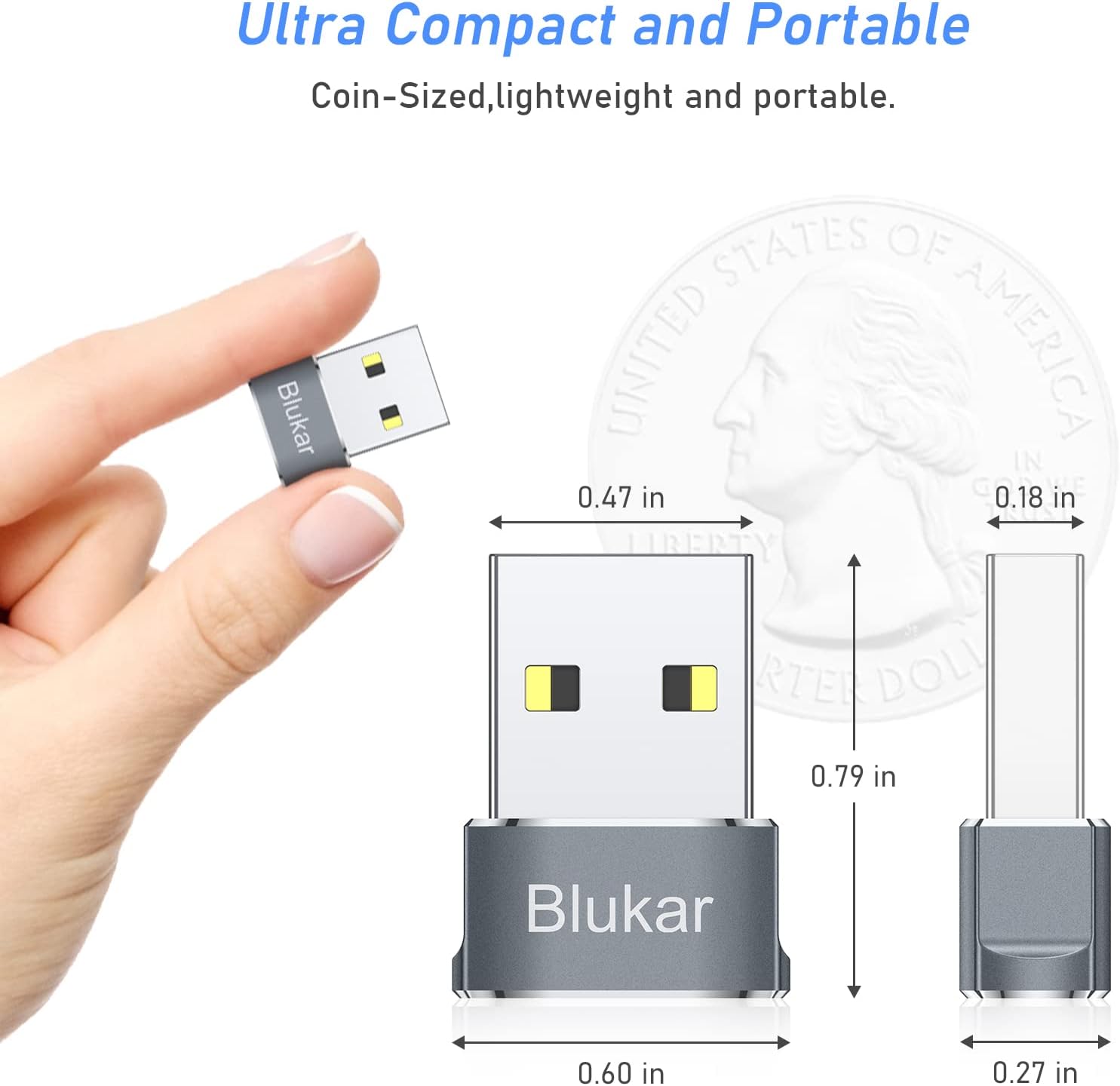 Thumbnail 6 de Blukar K9307 USB-C Adapter, 3-Pack with 480Mbps Data Transfer