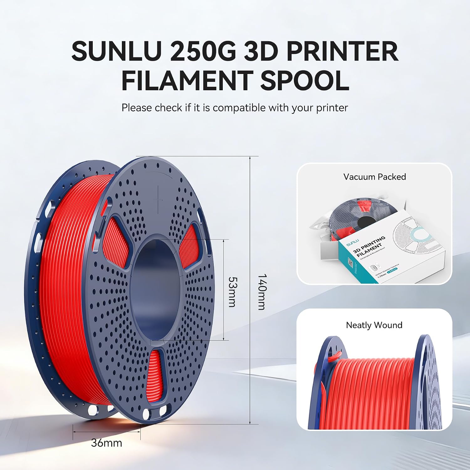 Detalle de SUNLU PLA+ 2.0 3D Printer Filament