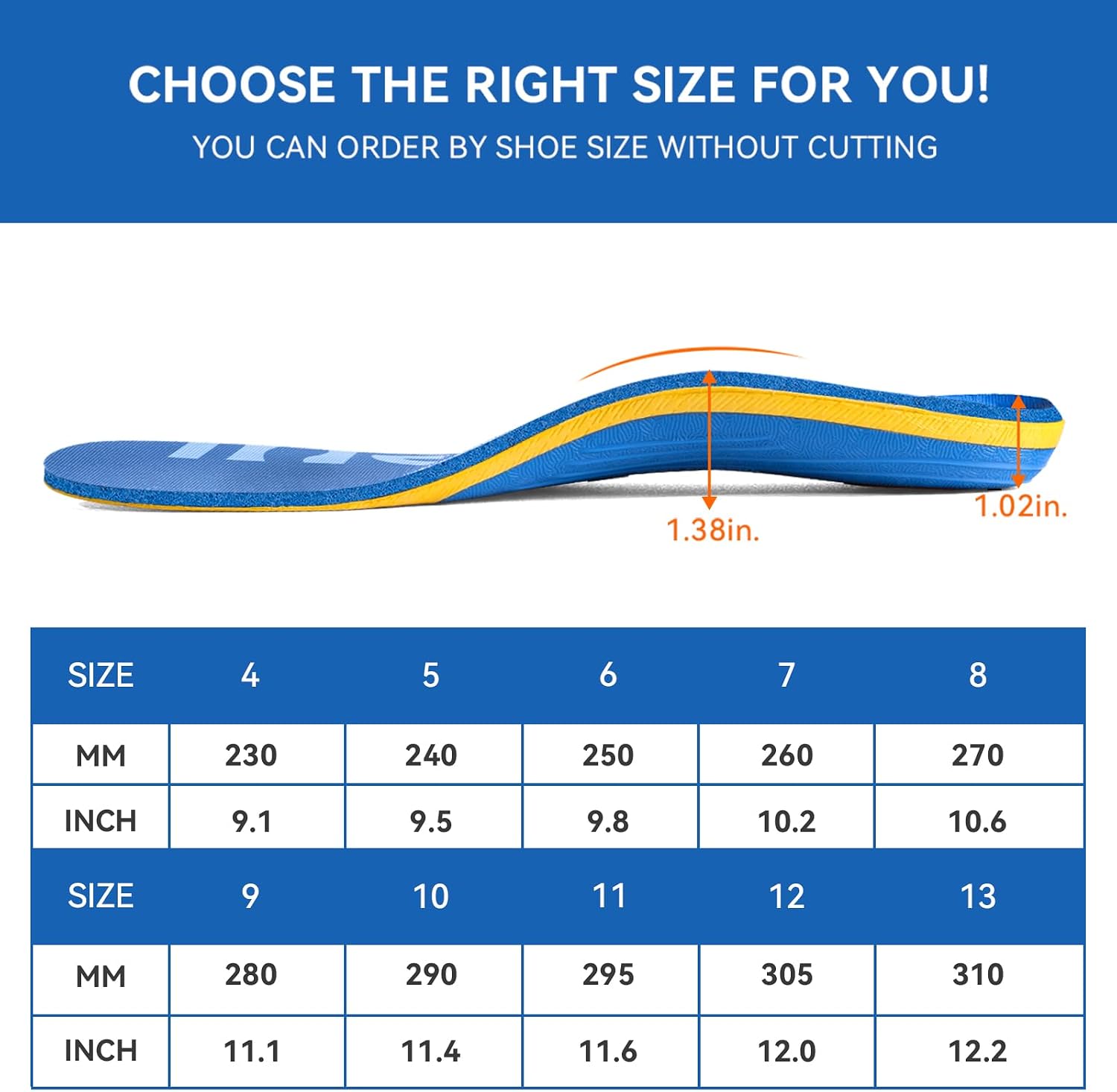 Thumbnail 6 de 3ANGNI Plantar Fasciitis Insoles for 220+ lb
