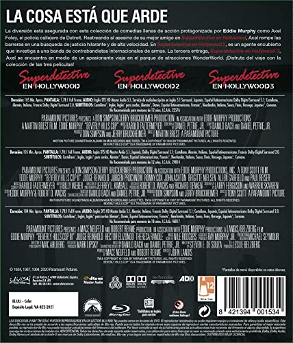 Detalle 2 de Superdetective en Hollywood 1+2+3 (Beverly Hills Cop) — Pack Blu-ray de Divisa Films