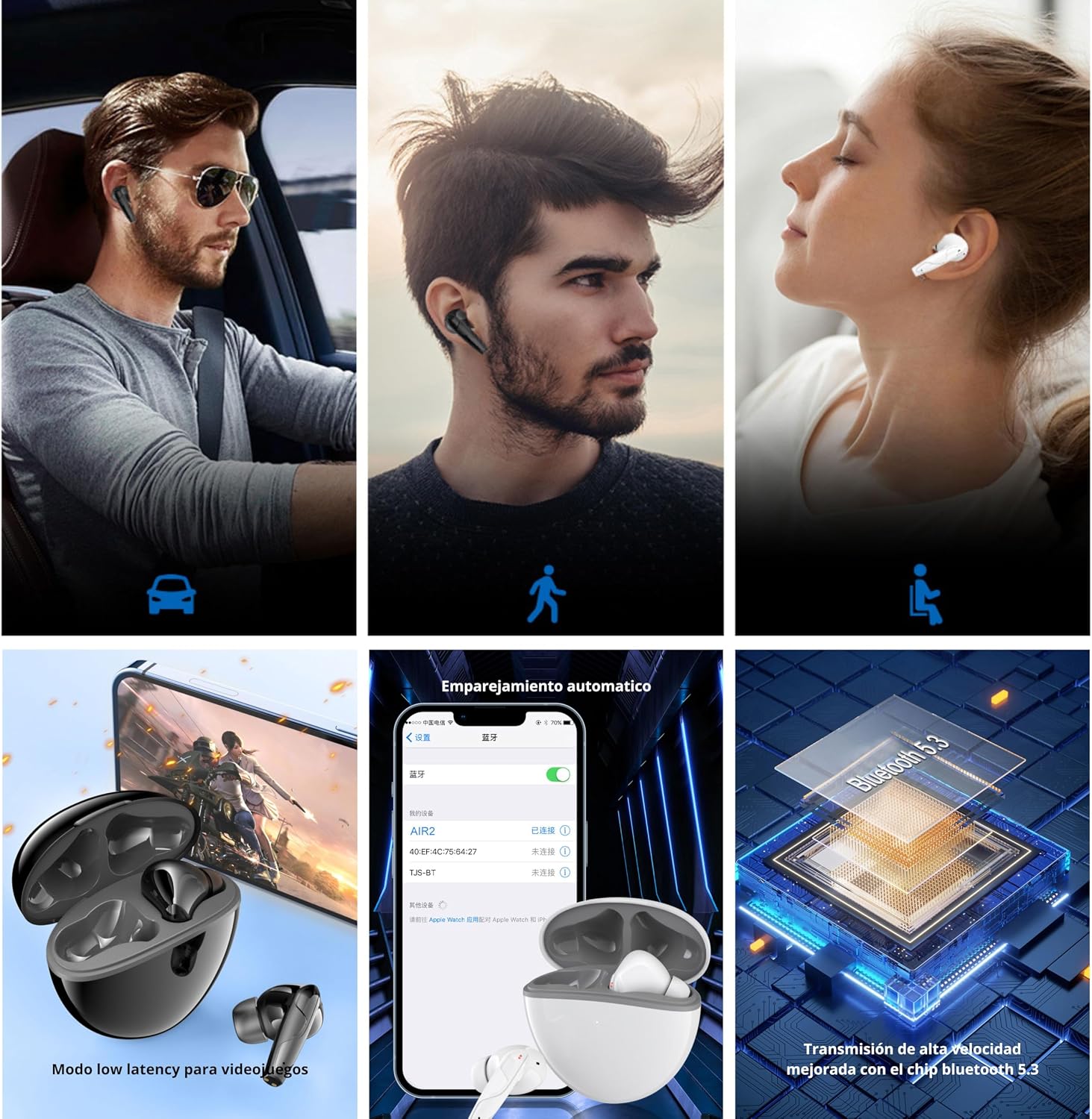 Thumbnail 8 de CBSL-51 Auriculares Inalámbricos Bluetooth 5.3 🎧 con ANC