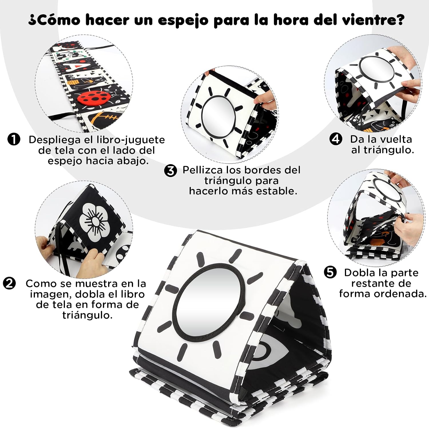 Thumbnail 4 de URMYWO Libro Bebé Blanco y Negro – Tummy Time Montessori