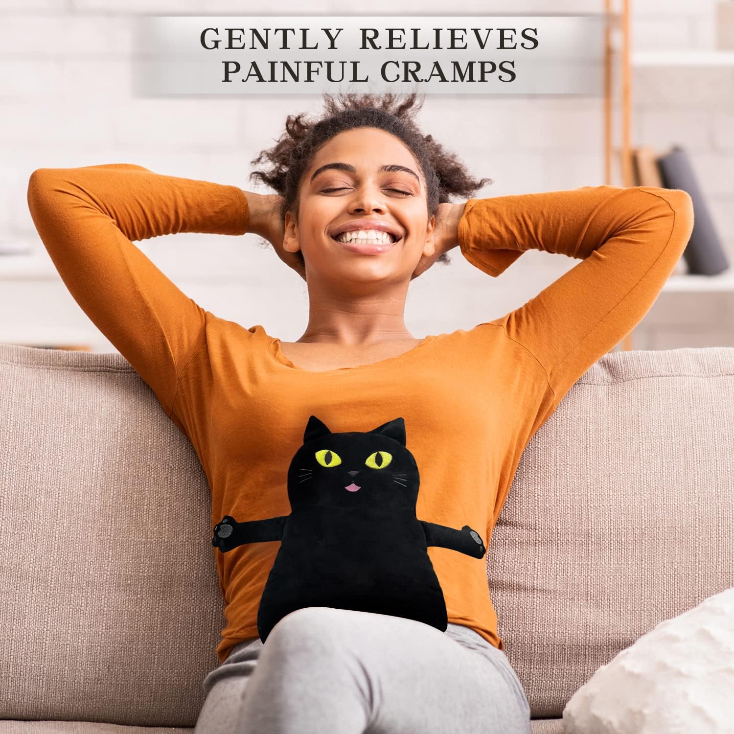 Thumbnail 1 de Cuckool 17" x 9" Black Cat Microwave Heating Pad with Flaxseed and Lavender