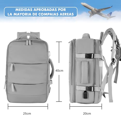 Thumbnail 4 de T-LOVENDO.ES Mochila de viaje cabina 40x20x25 cm (20L) con USB | Ideal para Ryanair