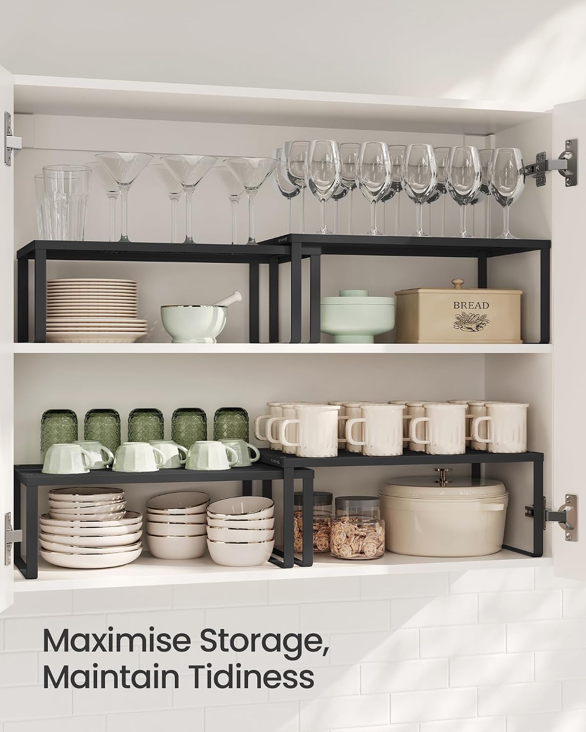 Thumbnail 2 de SONGMICS Spice Racks, Set of 2 Cupboard Organisers – Ink Black KCS401B01