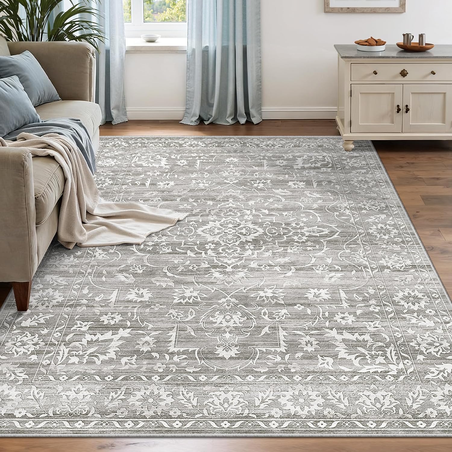 Detalle de Soalmost 6'x9' Floral Vintage Area Rug 🧩