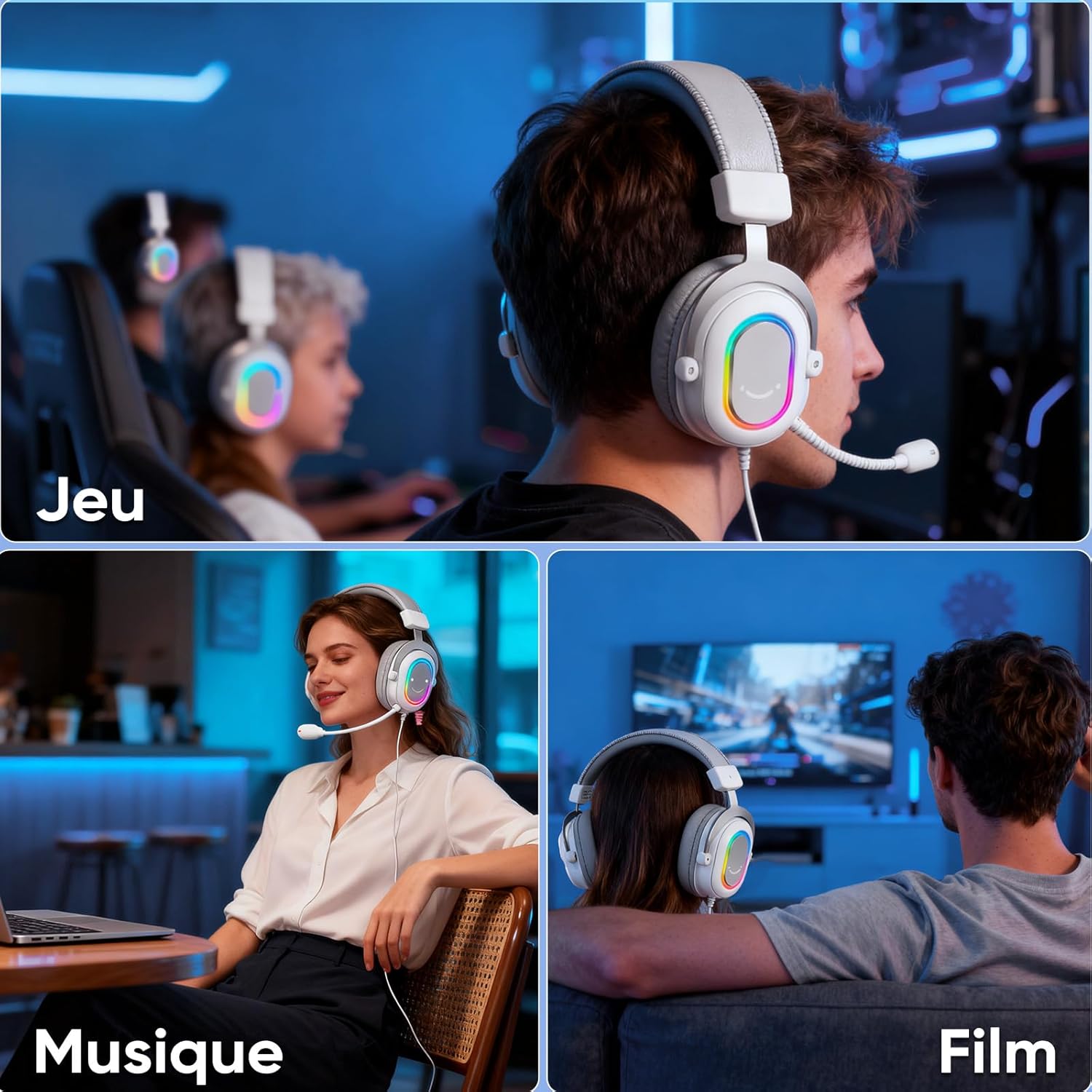 Thumbnail 6 de FIFINE H6 : casque gamer PC avec micro amovible et son surround virtuel 7.1 USB