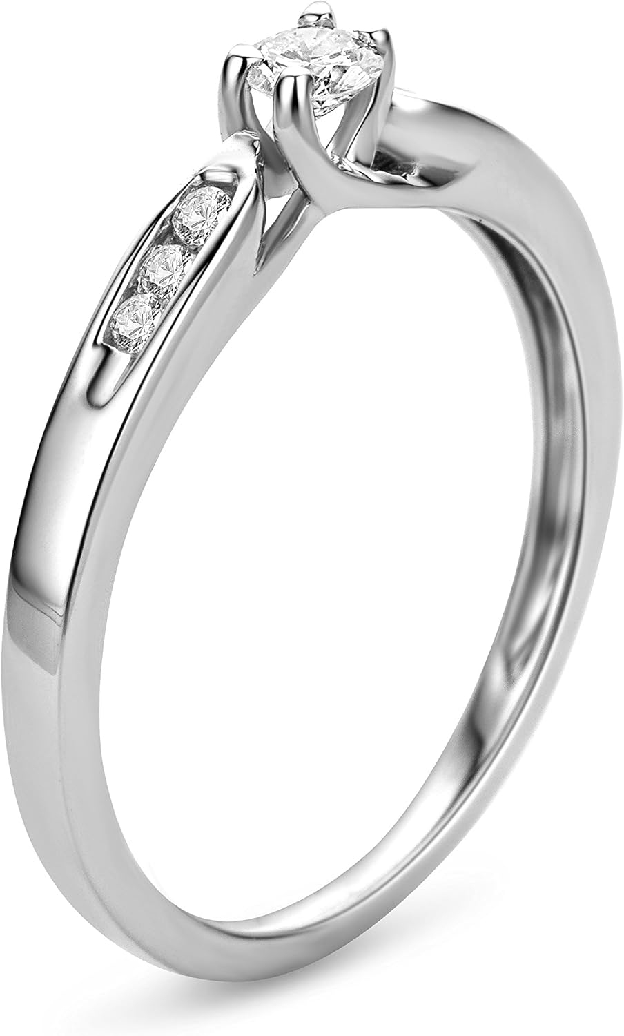 Thumbnail 2 de Bague OROVI pour femme en or blanc 9 carats et diamant 0,20 ct