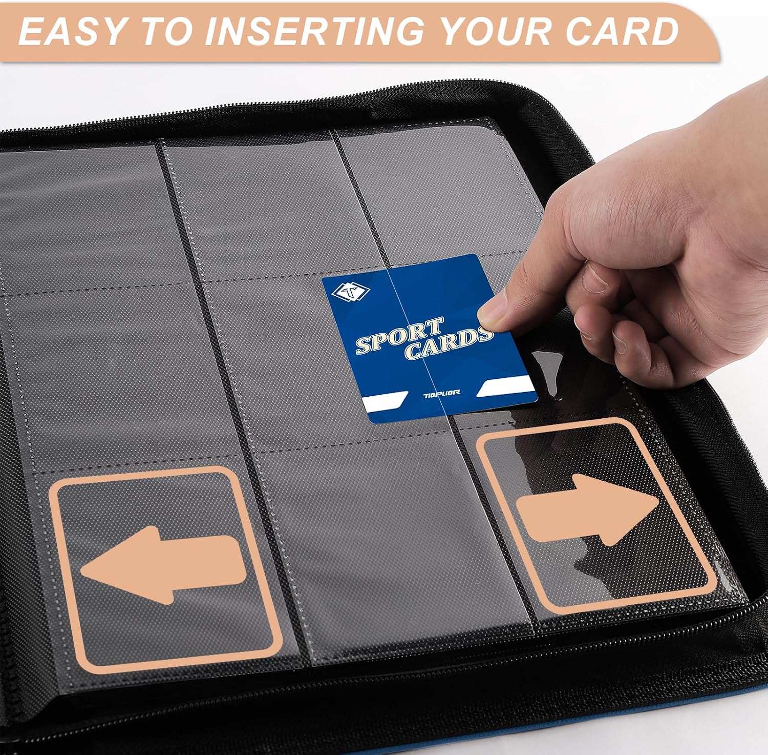 Detalle de Trading Card Binder 432-Pocket Album (Blue) – 9-Slot Pages for MTG and Sports Cards