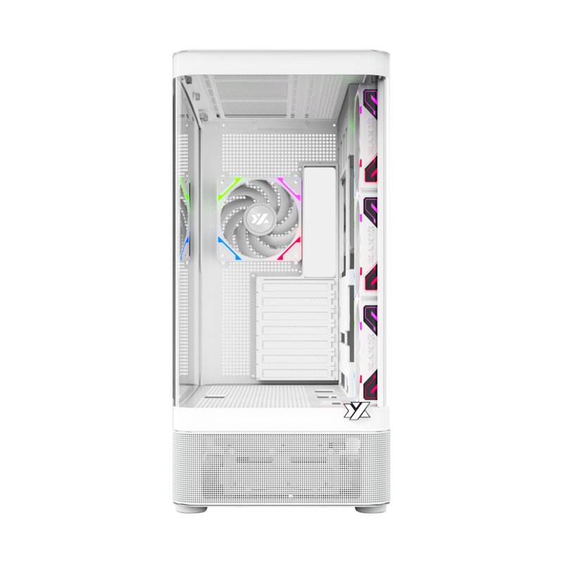 Thumbnail 1 de Torre XYZ Quantum Doble Cristal Curvo 4xVortex A-RGB ATX/420mm – Negro/Blanco